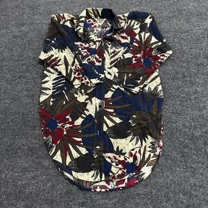 Topson Downs Button Up Shirt Womens Size S Tropical Floral Batik Longline Multi